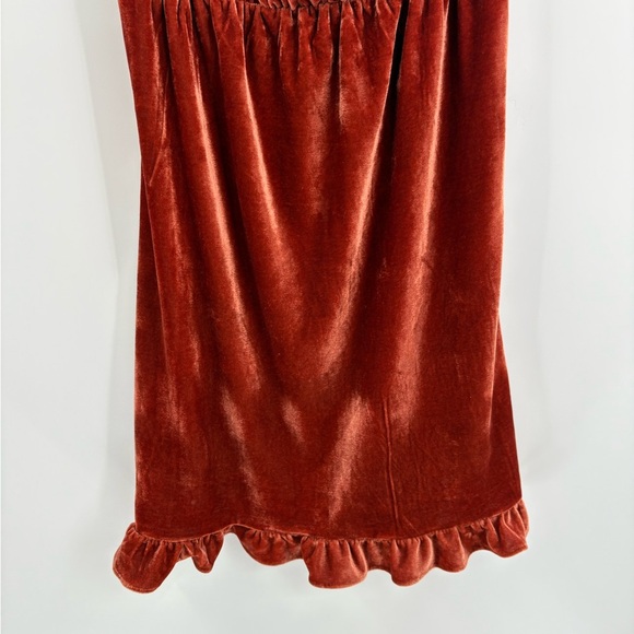 Urban outfitters velvet orange babydoll mini boho croquette fairy dress sz xs - Picture 5 of 14